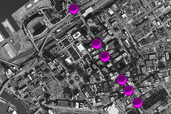 Seven Rock Boxes will be placed along 9th Street leading to the Rock Hall