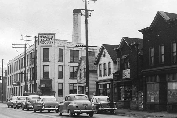 Early photo of Wagner Awning and the neighborhood