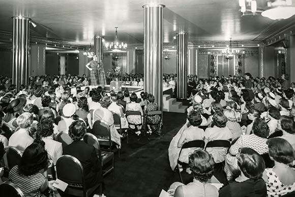 Fashion show in the 10th floor auditorium in 1953