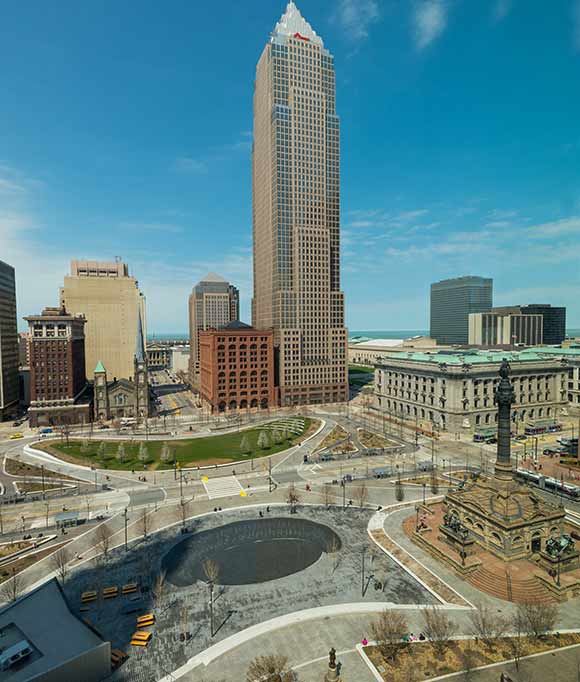 <span class="content-image-text">View of Public Square from the 10th floor of the Higbee Bldg.</span>