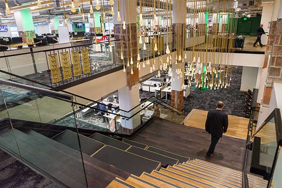 The amazing staircase in the offices of Quicken Loans in the Higbee Building