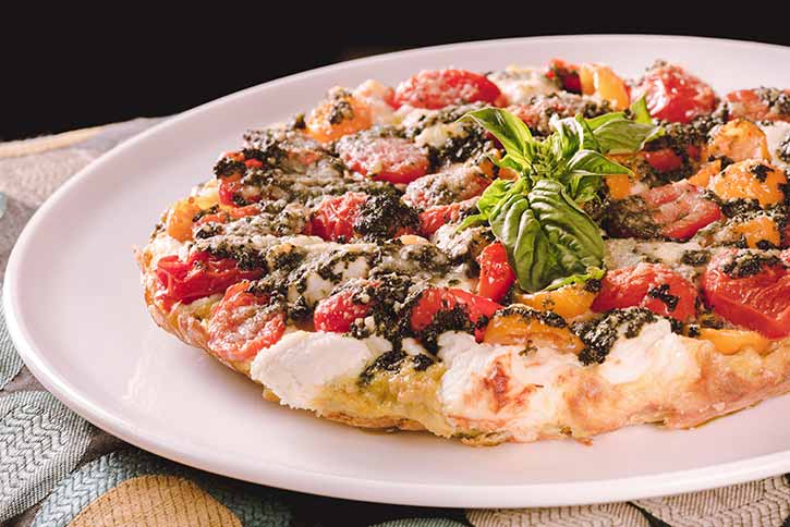 Goat cheese,  truffle honey, pistachio pizza at Dante's