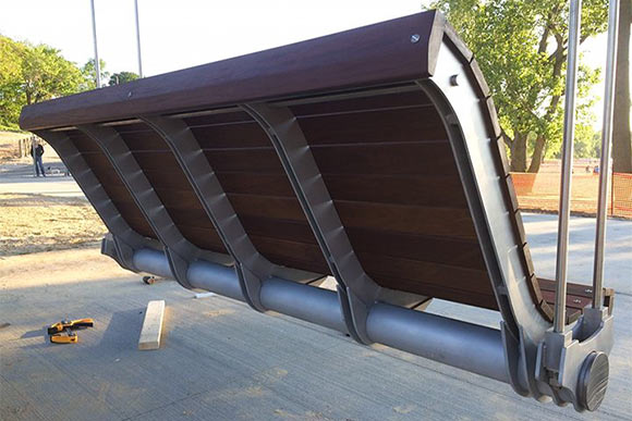 Swinging bench for Edgewater Park