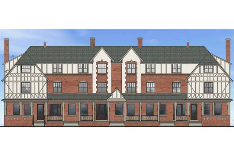 Hessler 113 Townhomes rendering of the completed front facade