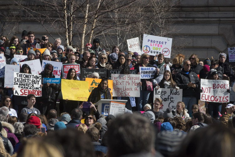 <span class="content-image-text">Shooting Without Bullets founder and creative director Amanda King, from Bryn Mawr College, speaks at the rally</span>
