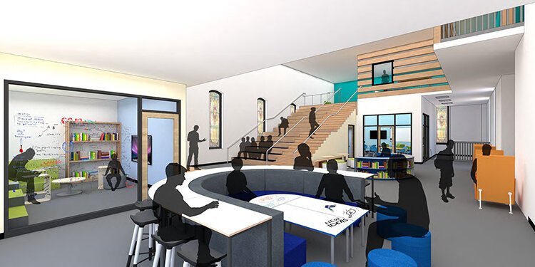 <span class="content-image-text">Welsh Academy Learning Commons rendering</span>