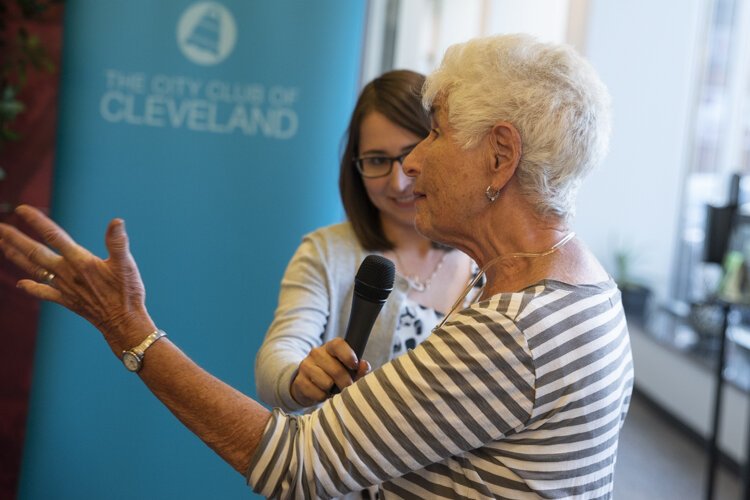 Nina McLellan asks a question during the forum discussion at PNC Fairfax Connection.