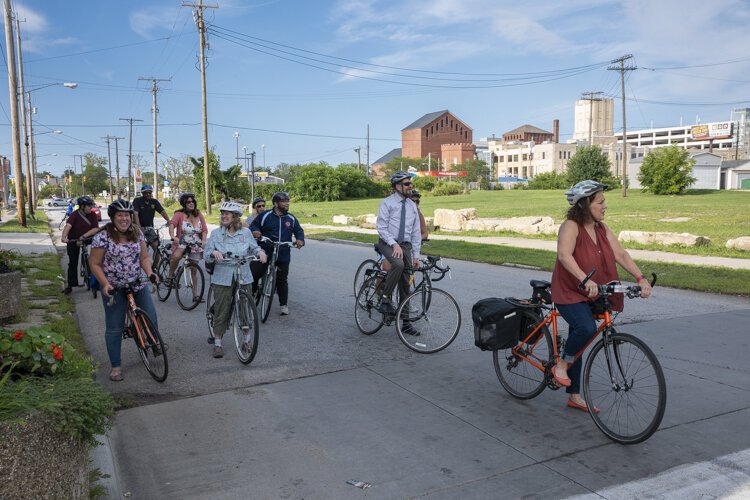 Bike tour around the Fairfax neighborhood before the panel discussion at PNC Fairfax Connection