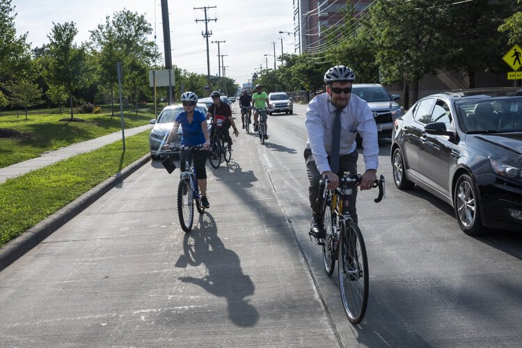Bike tour around the Fairfax neighborhood before the panel discussion at PNC Fairfax Connection