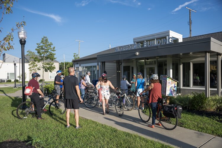 A stop at Griot Village on the Ride + Learn: The Future of Fairfax bike tour
