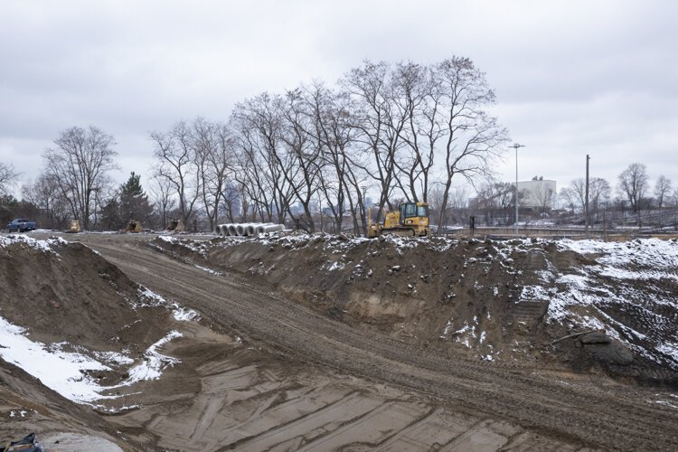 Construction on the Opportunity Corridor