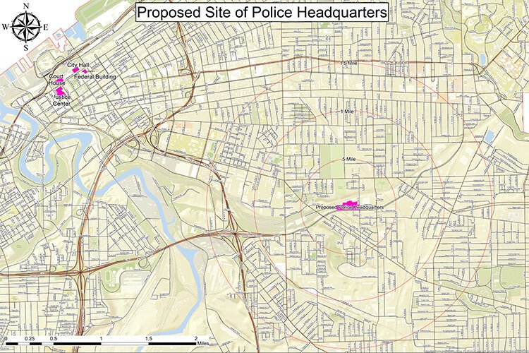 <span class="content-image-text">Proposed Cleveland Police Headquarters site at East 75th Street and Grand Avenue.</span>