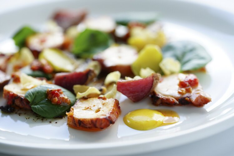 Octopus with potatoes and saffron aioli