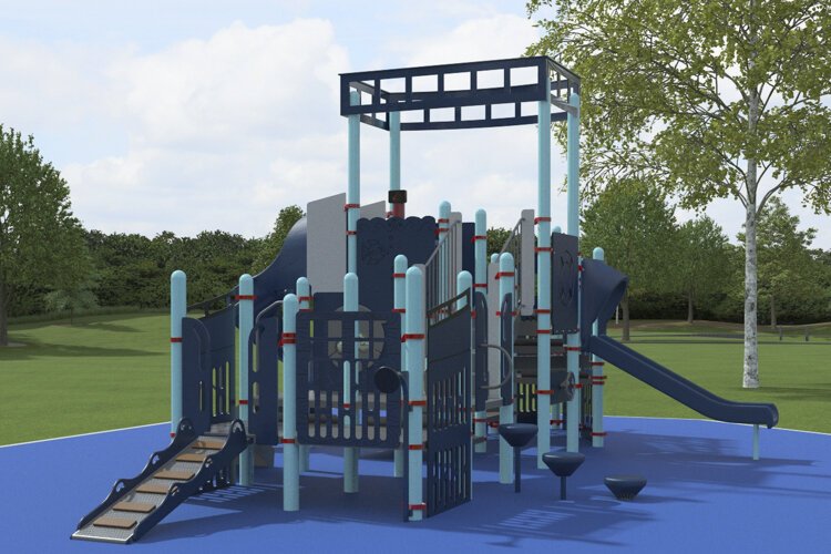 Rendering of downtown Cleveland’s first public playground.