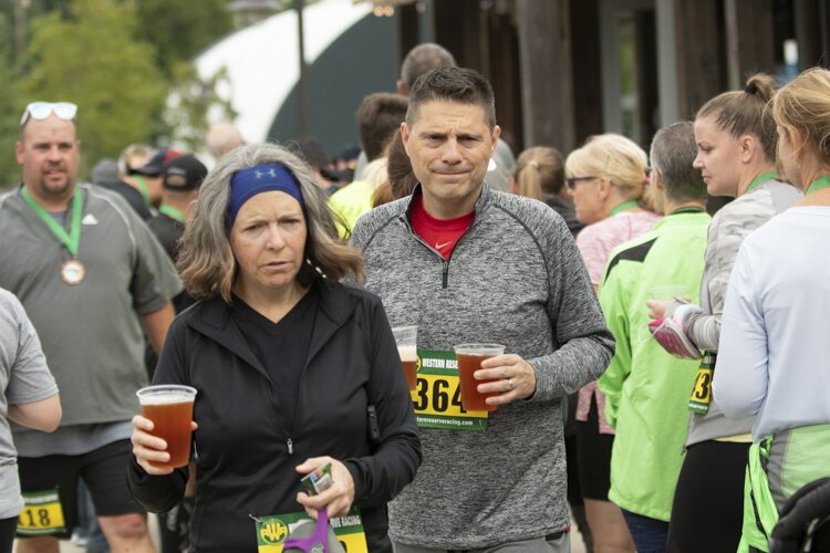 The Centennial Trail 5K run/walk finishes with refreshments at Merwin's Wharf.