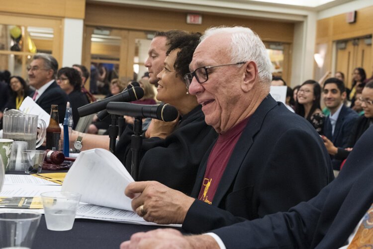 Mike Snyder of WTAM 1100 AM was one of the readers at the spelling bee.