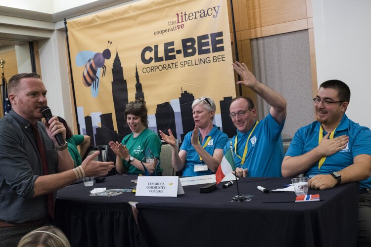 The Cuyahoga Community College team wins a "swarm."