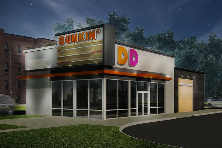 This artist's rendering shows the new Dunkin’ Donuts’ store opening by the end of the year at 8000 Carnegie Ave.