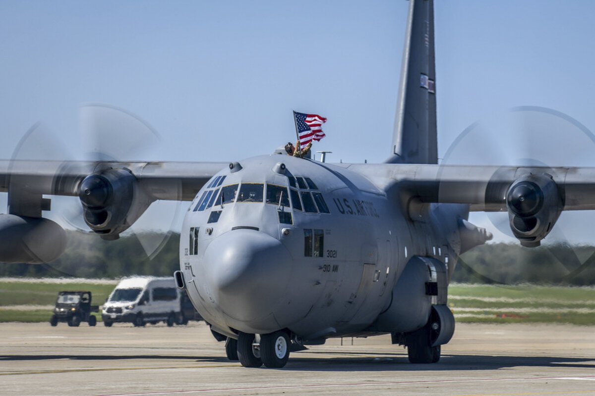 A C-130 Hercules assigned to the Air Force Reserve 757th Airlift Squadron.