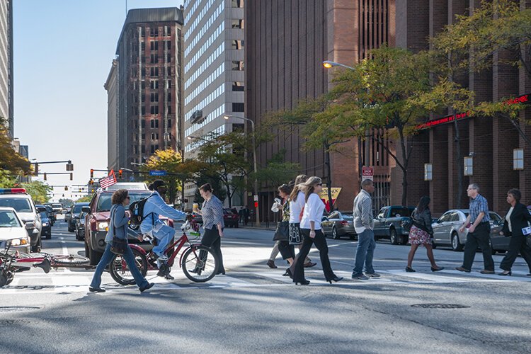 Steady development grew the population in downtown Cleveland by 102% between 2000 and 2017.