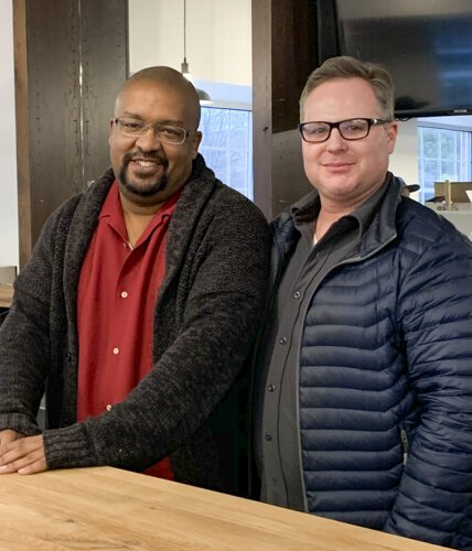 <span class="content-image-text">Shawn Brown (left) and Michael Miller of Picnic Hill Market Cafe</span>