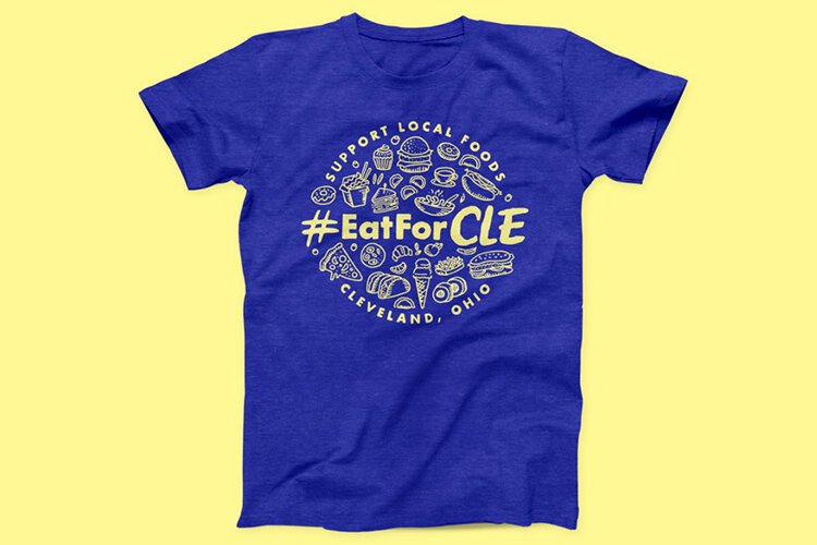 Show your support for our restaurant community with an #EatForCLE tee.