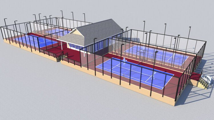 Rendering of Cleveland Platform Tennis Center