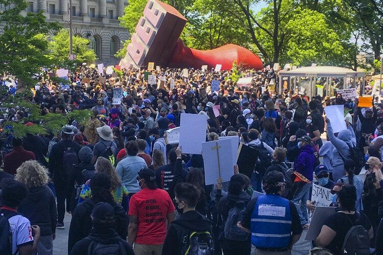 I Can't Breathe" Justice for George Floyd! protests in Cleveland