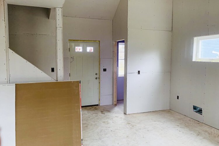 The open floor plan is a home with completely or partially open kitchen-family room arrangements.