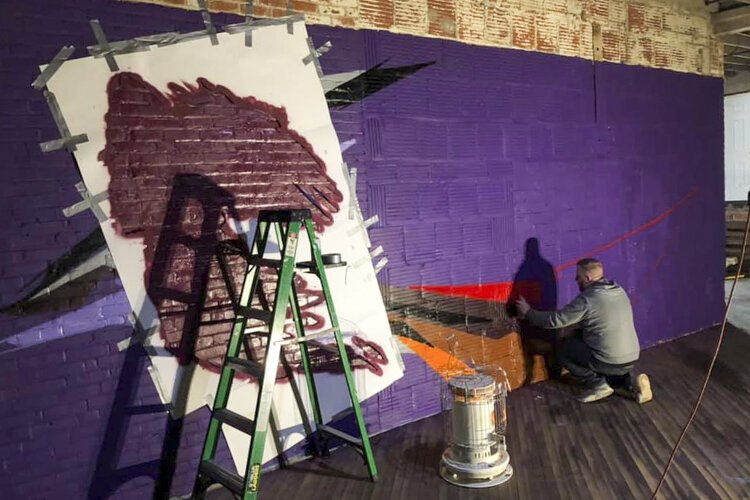 <span class="content-image-text">Don’t Panic! is a symbol to inspire, encourage, and elevate Clevelanders during unsettling times says the painting duo artists Bob Peck and R!ch Cihlar.</span>