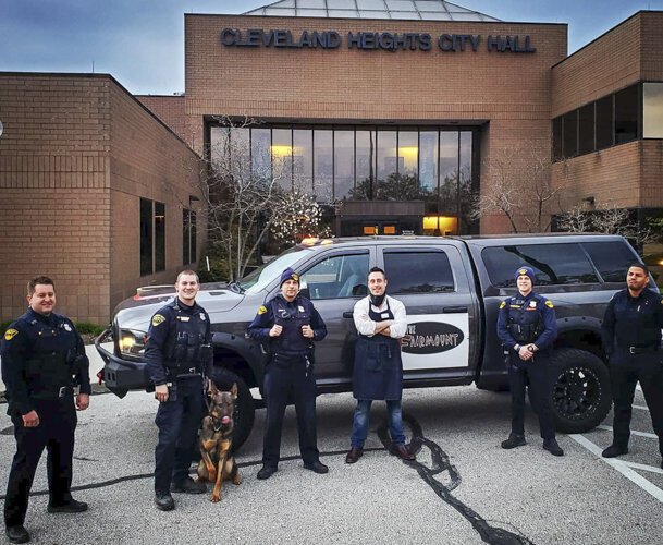 The Fairmount offers pickup in the restaurant, curbside pickup, free local delivery by Fairmount staff, like a recent delivery to the Cleveland Heights police dept.