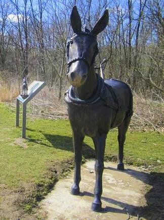 <span class="content-image-text">Blossom the Mule Sculpture at the Canal Exploration Center</span>