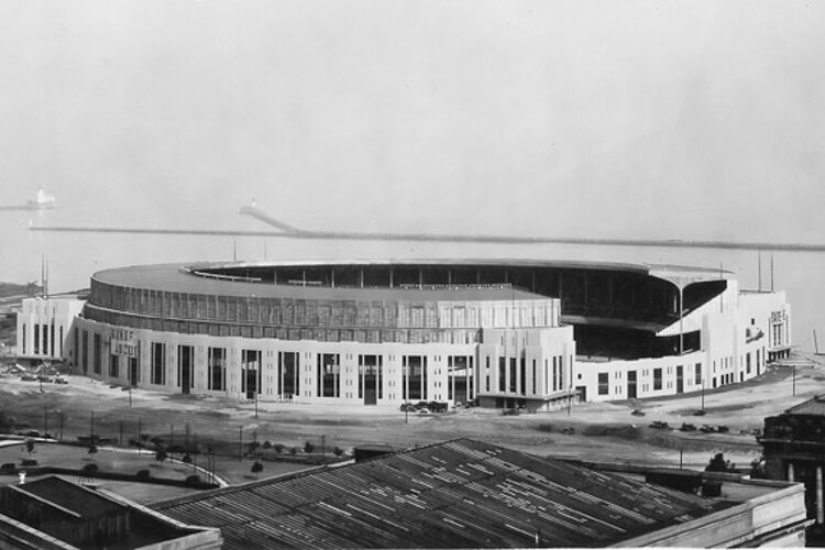 <span class="content-image-text">Cleveland Municipal Stadium, constructed on reclaimed land on the city's lakefront, was completed in 1931; at that time it boasted the largest individual seating capacity (78,189) of any outdoor arena in the world.</span>