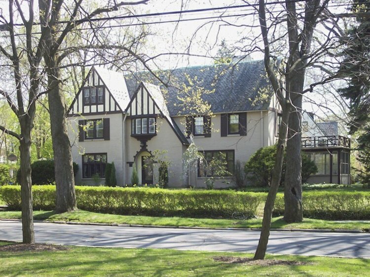 Designed in an eclectic English style, this home at 18414 Parkland Drive was designated a landmark on July 16, 1983.