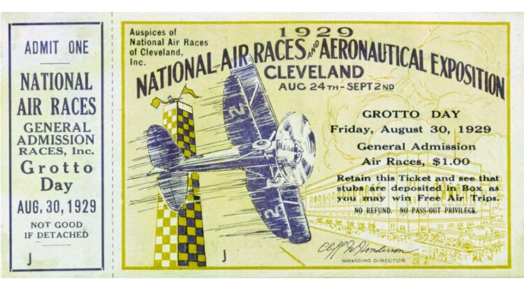 1929 ticket for the National Air Races in Cleveland.