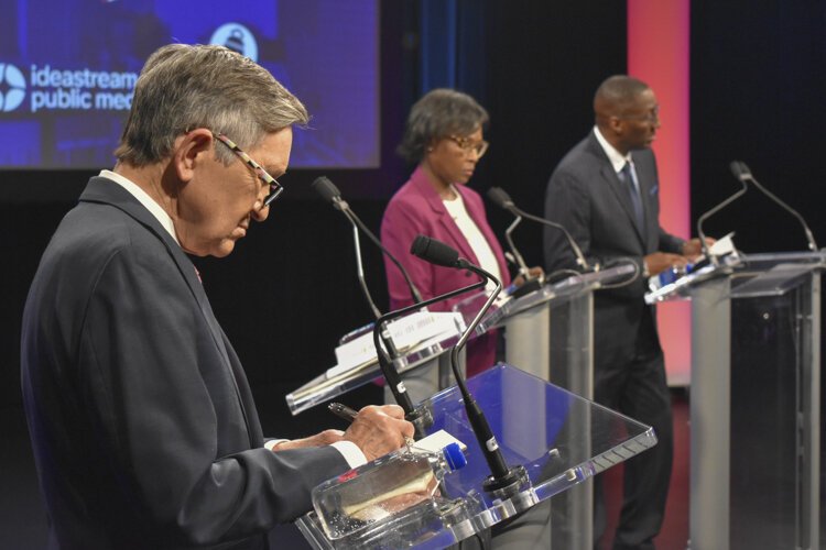 <span class="content-image-text">Cleveland mayoral candidates Dennis Kucinich, Sandra Williams and Zack Reed.</span>