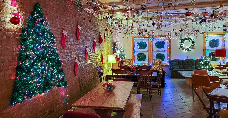 Cleveland Christmas Club pop-up holiday bar in the Cleveland Hostel and Guesthouse on West 25th Street.