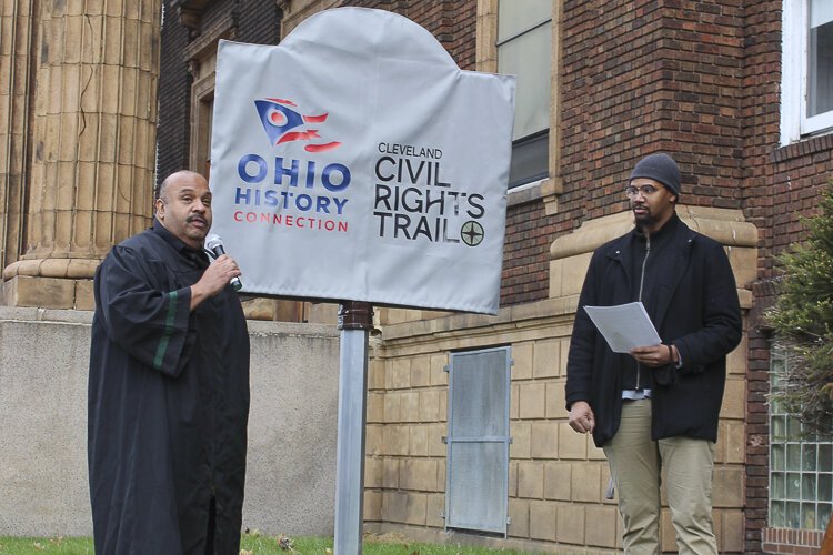 Prester Pickett and Kel Shabazz presenting selections from the speeches of Dr. Martin Luther King and Malcom X.