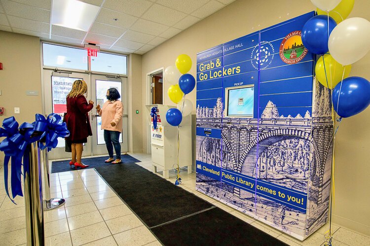 The Village of Newburgh Heights and Cleveland Public Library celebrate the installation of Grab & Go Book Lockers.