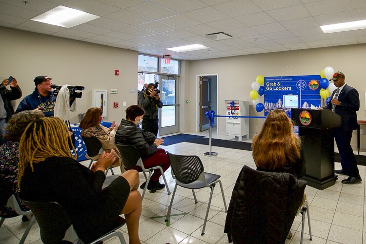 <span class="content-image-text">The Village of Newburgh Heights and Cleveland Public Library celebrate the installation of Grab & Go Book Lockers.</span>