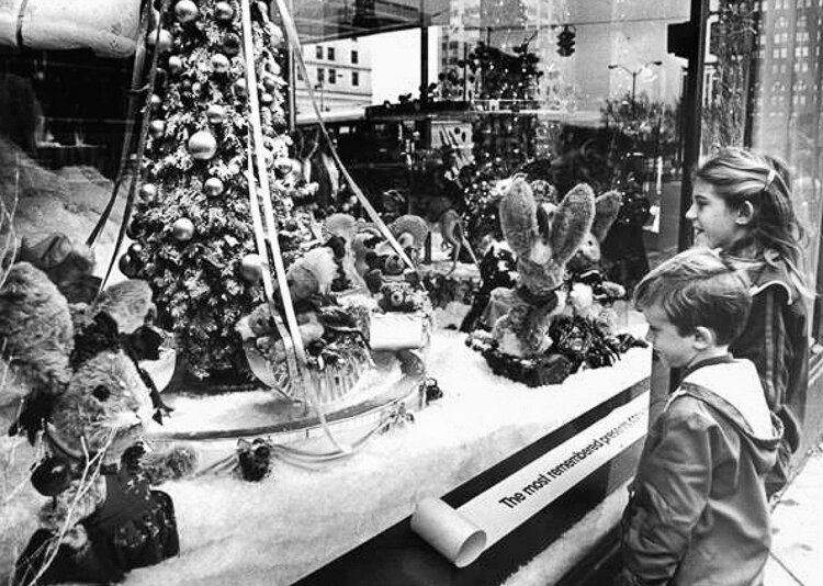 Holiday window display at Higbee's department store, 1980