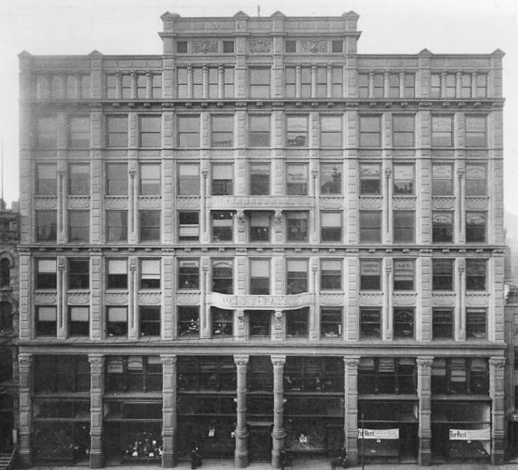 <span class="content-image-text">The exterior of the Perry Payne Building on Superior avenue as it appeared in the 1880s</span>