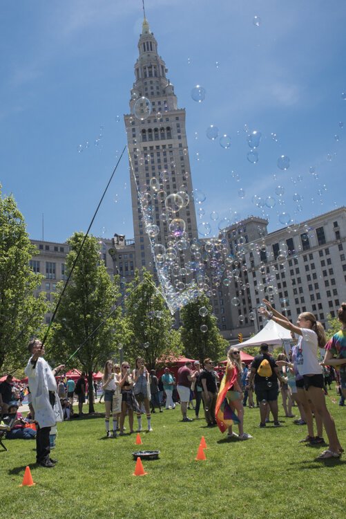 <span class="content-image-text">Dr. U.R. Awesome, performing at Pride in the CLE</span>