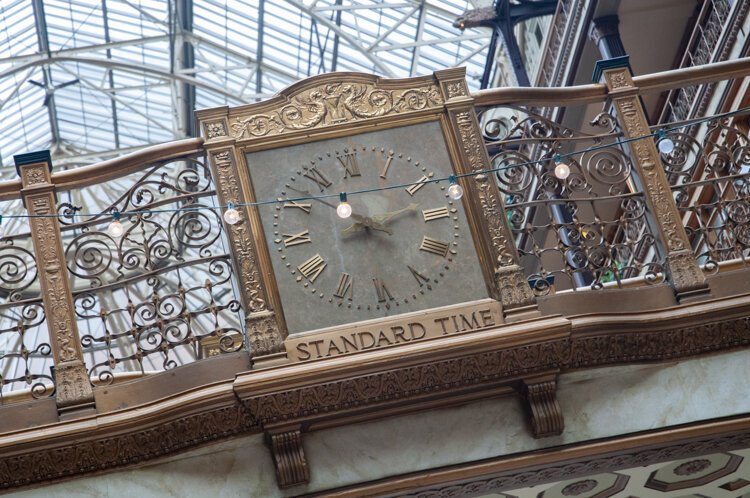 Cleveland Arcade clock detail