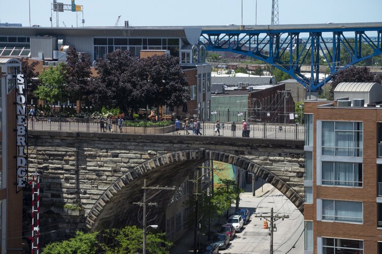 <span class="content-image-text">The idea of a new purpose for the remaining structure of the bridge has been raised several times. It has been suggested that shops and restaurants might be built to encourage visitors to linger creating a sort of Cleveland Ponte Vecchio.</span>