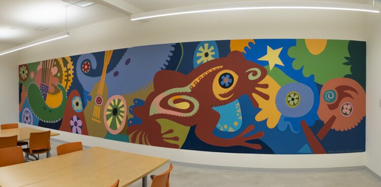 Bruno Casiano mural - Cleveland Museum of Art Community Arts Center Grand Opening Event at the Pivot Center