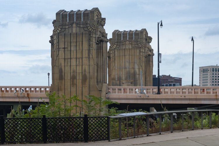Cleveland landmark figures known as “The Guardians of Traffic,” designed by Frank Walker.