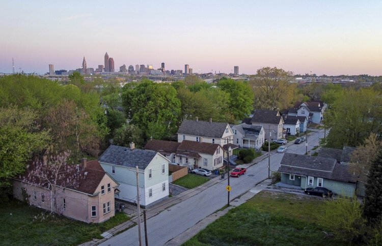 Older homes on Nursery Avenue in the North Broadway neighborhood of Cleveland