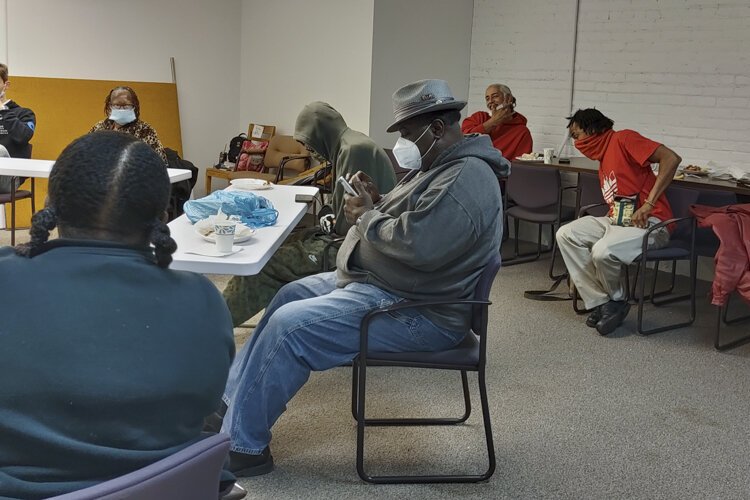 <span class="content-image-text">Homeless Congress house meeting, the first participatory budgeting house meeting in Cleveland, on April 16th at the Northeast Ohio Coalition for the Homeless office</span>