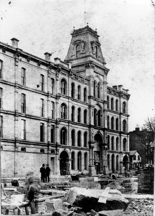 <span class="content-image-text">Construction of the Euclid Ave. Opera House, ca. 1870s.</span>